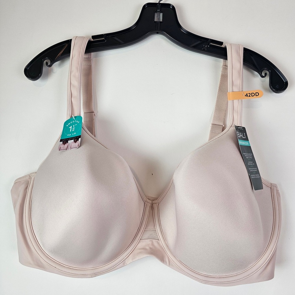 Bali NWT $48 Minimizer Underwire Bra 42DD Blush Pink Convertible Straps DF3490